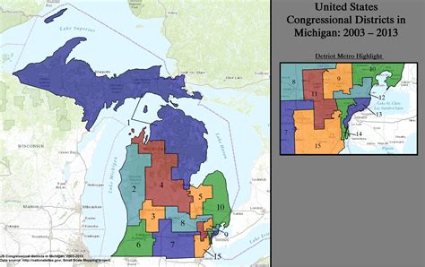 Fileunited States Congressional Districts In Michigan 2003 2013tif