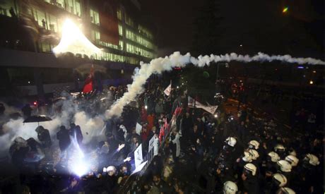 Turkish Police Fire Tear Gas For Second Day After Seizing Newspaper