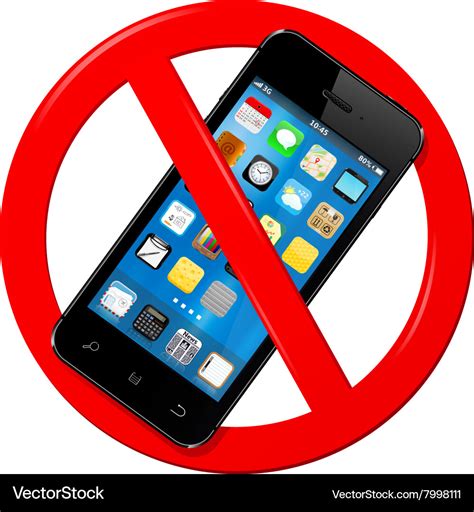Do Not Use Mobile Phone Sign Royalty Free Vector Image