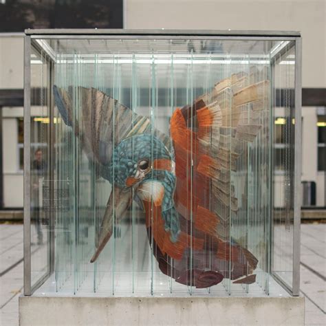 Thomas Medicus Anamorphic Glass Sculpture Dissolves Endangered Animals
