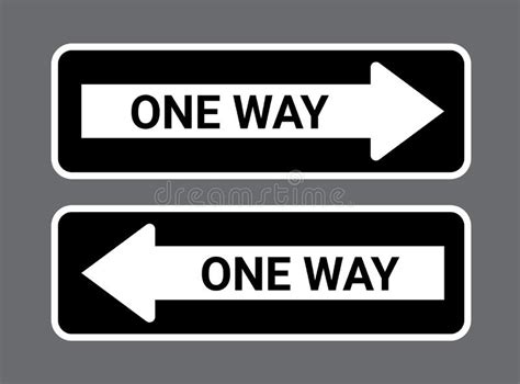 One Way Road Sign Traffic Direction Vector Arrow Board One Way Sign