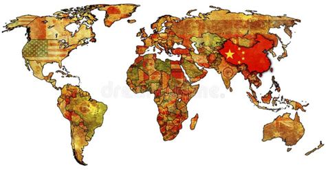 China No Mapa Do Mundo Ilustração Stock Ilustração De Socialismo