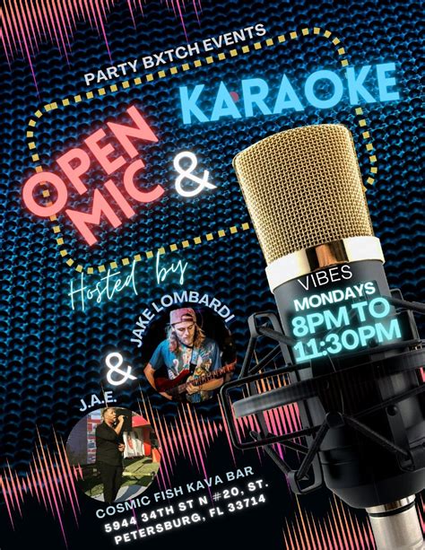Open Mic Karaoke Tickets Cosmic Fish Smoke Shop And Kava Bar Lealman