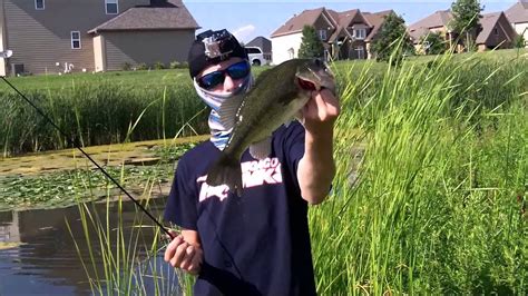 Illinois Pond Bass Fishing Huge Bass W Hooksetangling Youtube