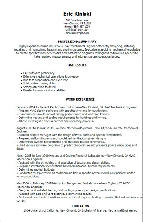 All that's required is for you to get a tad bit specific and accurate. Sample Cv Mechanical Engineer Hvac - HVAC Engineer Resume