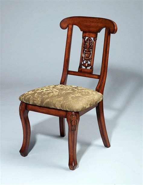 Antique Gold And Perfect Brown Side Chair Set 2pcs Traditional Homey