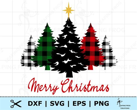 Christmas Trees Svg Cricut Cut Files Layered Silhouette Etsy