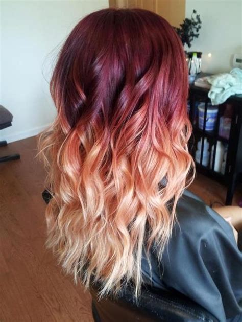 Just try it and make your own style statement. Red-to-Blonde-Ombre-Hair-Style.jpg (493×656) | Color de ...