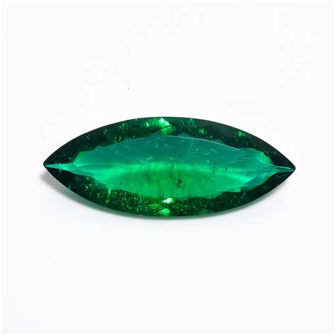 Stunning Lab Created Emerald Marquise Shape Cut Stone Loose Etsy