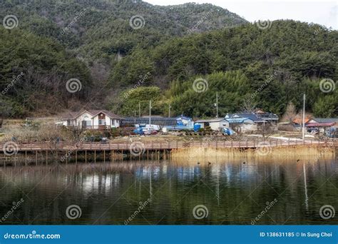 Countryside Korean Farm Houses Stock Image Image Of Farms Reservoir