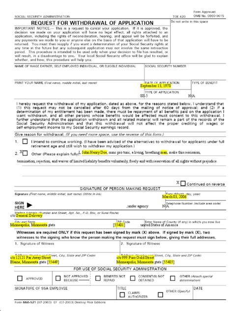 Resume examples > form > non social security 1099 form. Example Social Security Form SSA 521 Request for Withdrawl ...