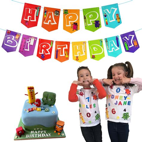 Numberblocks Birthday Banner Numberblock Theme Party Decoration Amazon In Toys Games