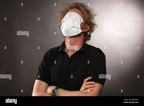 Man With Face Mask Over The Full Face Stock Photo Alamy