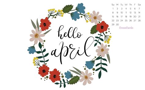 April 2018 Hello April Desktop Calendar Free April Wallpaper