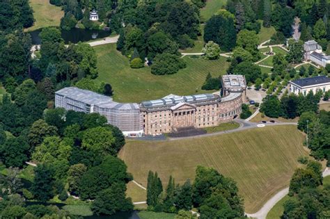 Kassel Von Oben Palais Des Schloss Wilhelmshöhe In Kassel Im