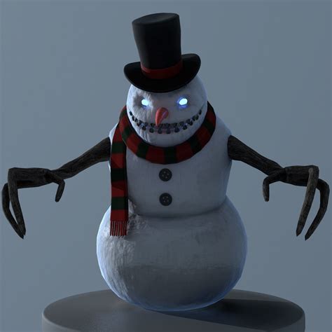 Snowman 3d Model Game Ready Snow Cgtrader