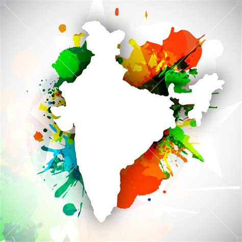 Republic Of India Map On National Flag Colors Royalty Free Stock Image