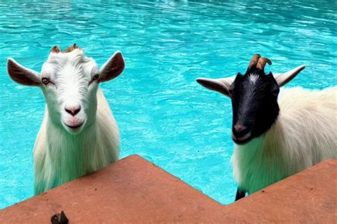 A Goat Swimming In The Pool Stable Diffusion Openart