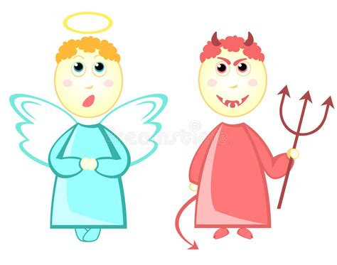 Cartoon Angel And Devil Stock Illustration Illustration Of Heaven