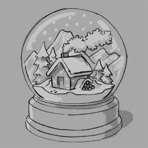 Snow Globe Sketch At Explore Collection Of Snow