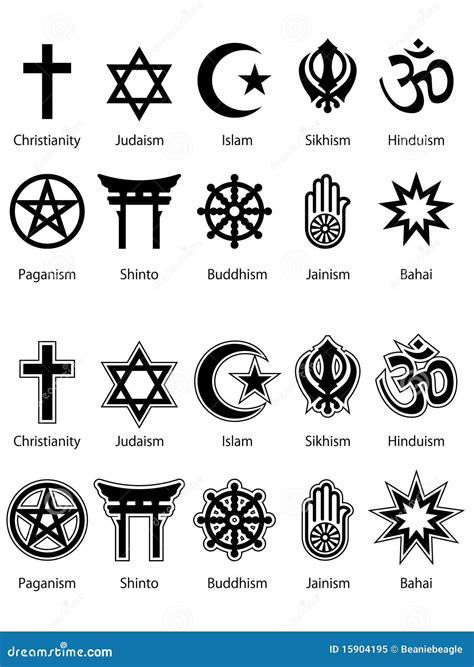 Set Of Religious Symbols For Kids Cartoon Vector