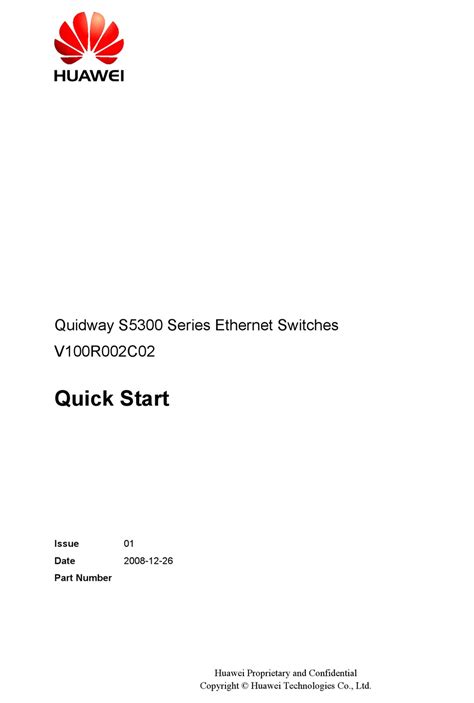 Huawei Quidway S5300 Series Quick Start Manual Pdf Download Manualslib