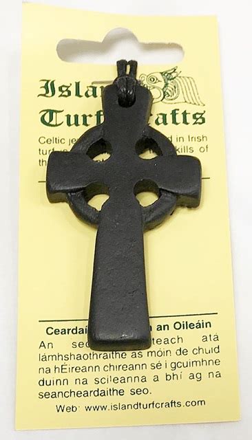 Plain Celtic Cross Pendant Turf Crafts Black Bog Collection House Of