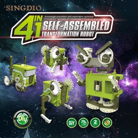 Singdio Diy Deformation Robot Electric Toys 4 Kinds Of Assembly And