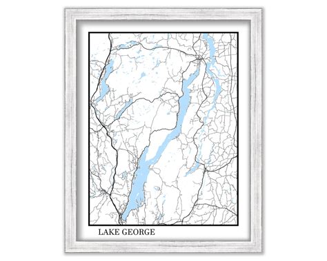 Lake George New York Contemporary Map Poster