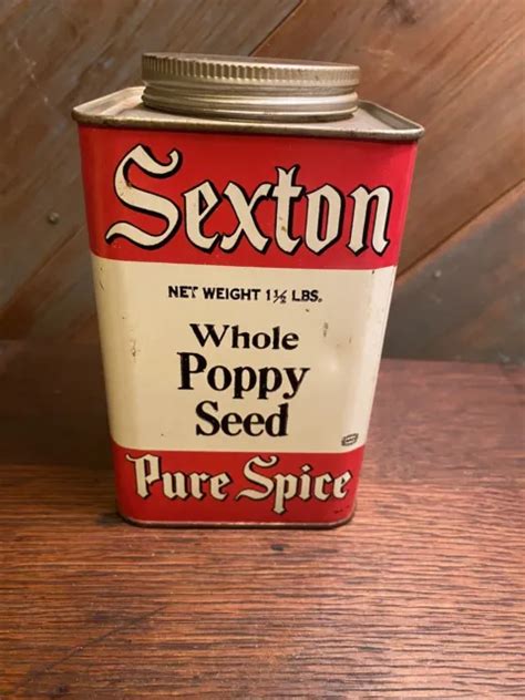 vintage sexton whole poppy seed tin can 1 1 2 lbs 8 99 picclick