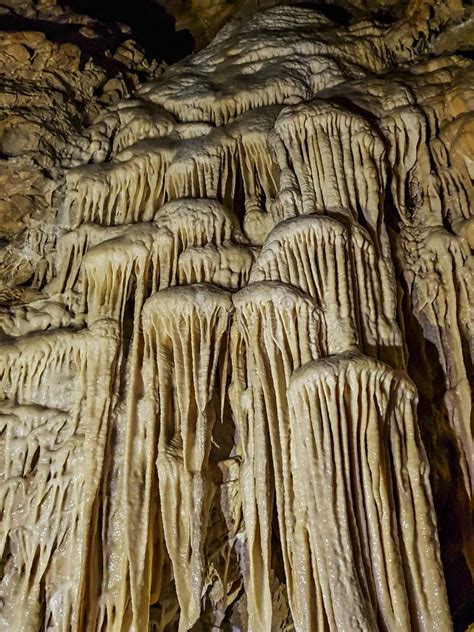 Cave With Lot Of Amazing Stalactites And Stalagmites Stock Image