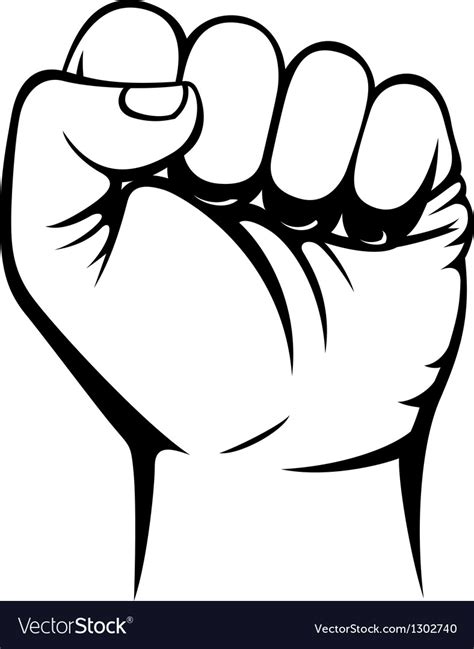 Male Clenched Fist Hand Royalty Free Vector Image