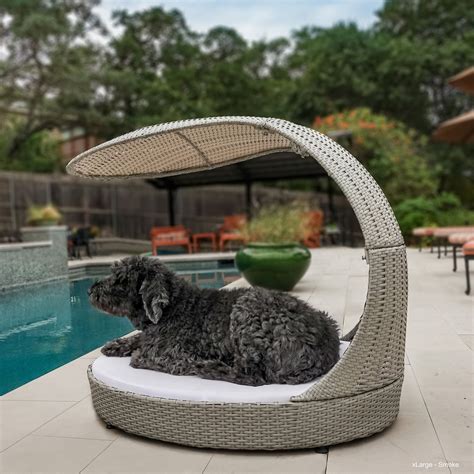 The Refined Feline Waterproof Covered Outdoor Dog Bed Large Smoke