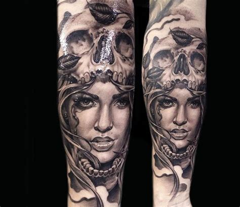 Woman With Skull Tattoo By Eric Marcinizyn Post 8622