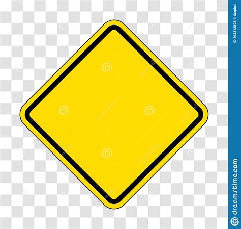 Yellow Diamond Blank Warning Sign Stock Vector Illustration Of Border