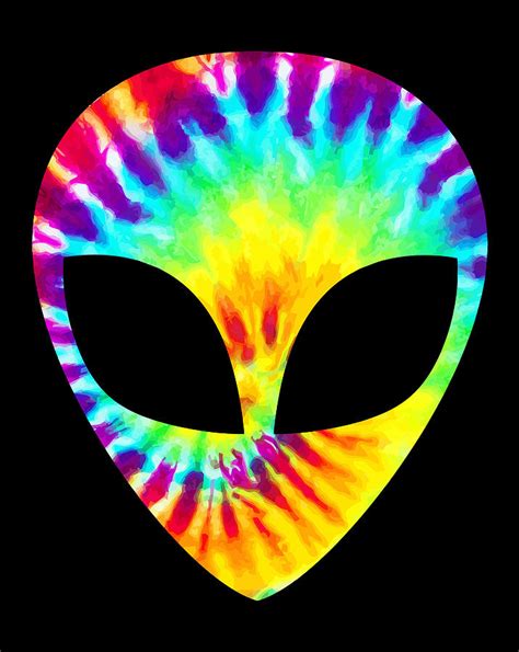 Tie Dye Alien Head Hippie Rave Trippy Digital Art By Sue Mei Koh