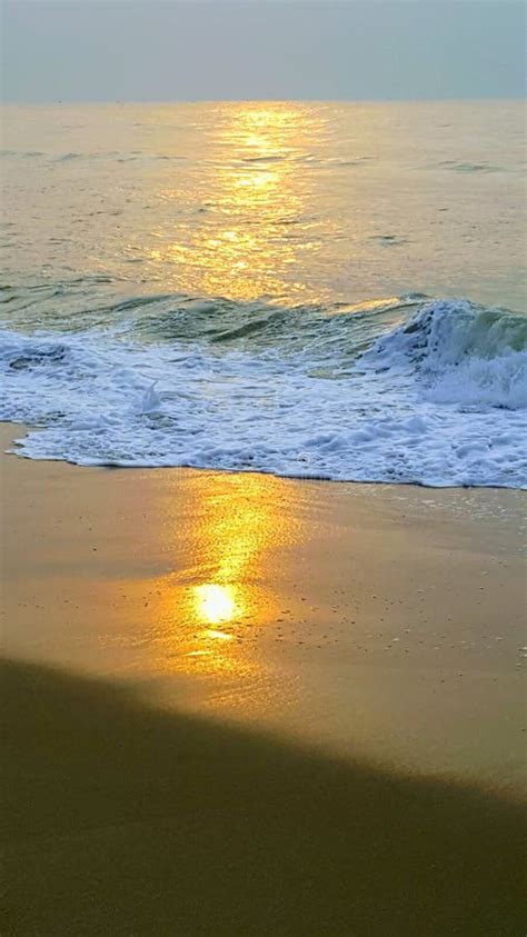 Beach Reflection Of Sunrise Stock Photo Image Of Relax Waved 154909222