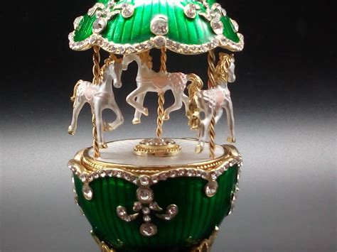Faberge Egg Music Box Carousel Swan Lake Melody Sounds With Etsy