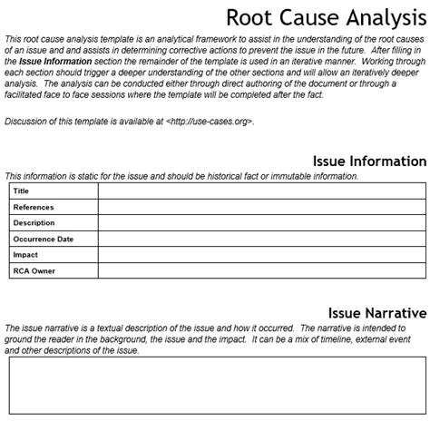 Free Root Cause Analysis Templates Examples Word Excel Best