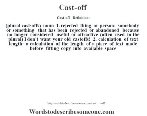 Cast Off Definition Cast Off Meaning Words To Describe Someone