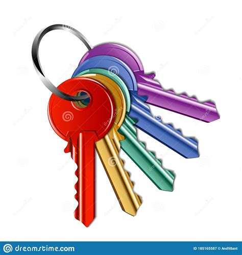 151a Bunch Of Multi Colored Keys Stock Vector Illustration Of