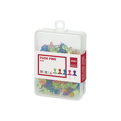 Deli E0030 Transparent Push Pins Pkt100pc