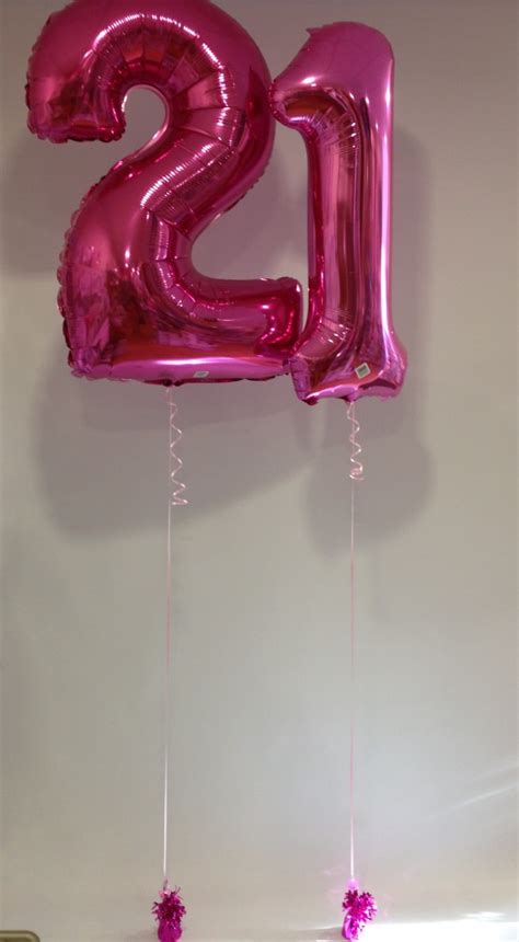 Large Pink 21 Balloon Numbers