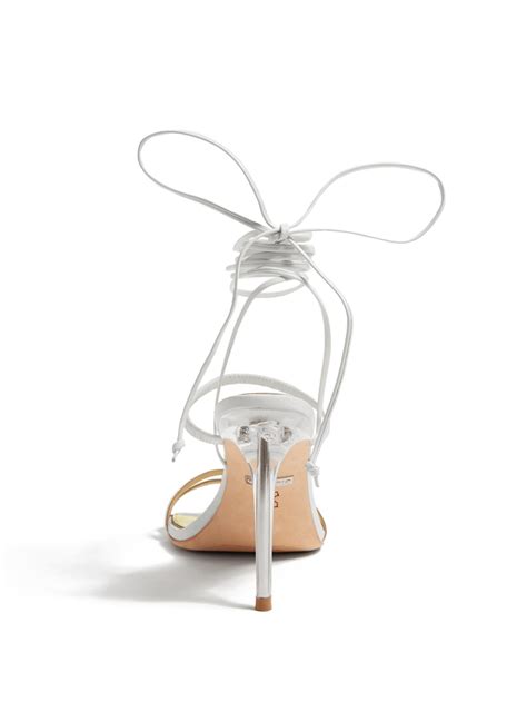 Strappy Lace Up Heeled Sandal True White Womens Marciano Shoes