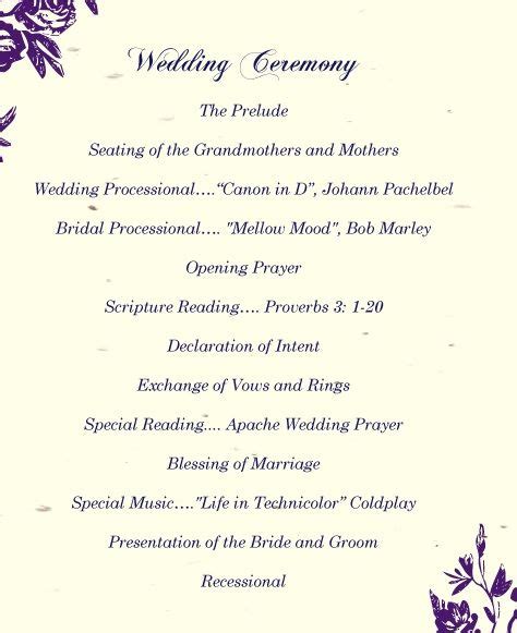 Simple Wedding Ceremony Script Printable