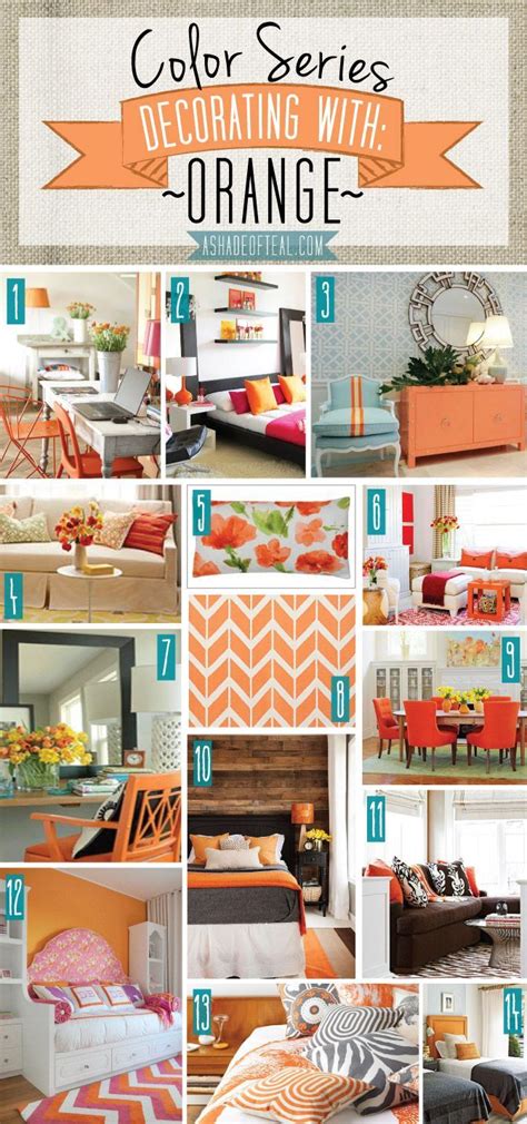 Light pink nuances and teal color hues can be considered new home decorating trends. Color Series; Decorating with Orange. Orange home decor ...