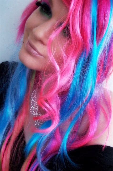 Scene Girl With Pink And Blue Hair~ Scene Hair Pinterest