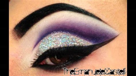 Purple Cut Crease And Glitter Make Up Tutorial Ft