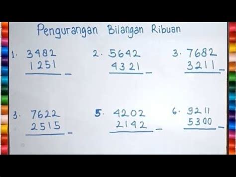 Belajar Matematika Kelas 4 SD Pengurangan Bilangan Ribuan YouTube