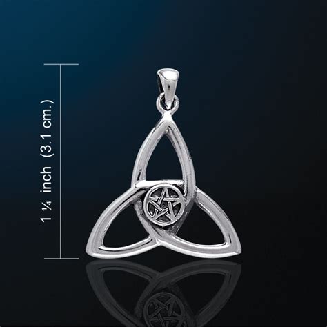 Charmed Symbol Trinity Triquetra Pendant With Pentacle